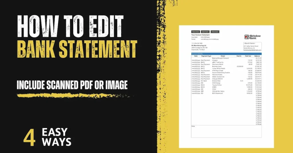 How To Edit Bank Statement