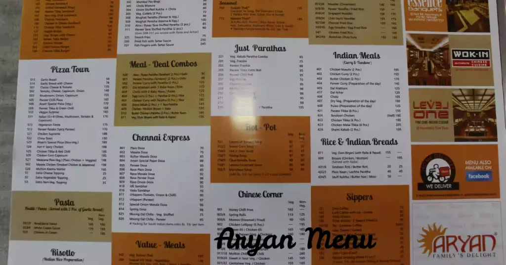 aryan menu
