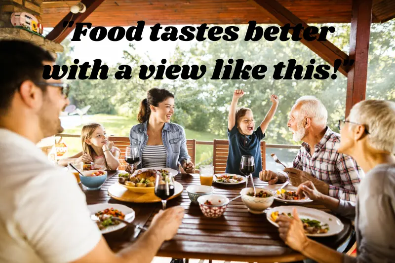 food tastes better with a view like this