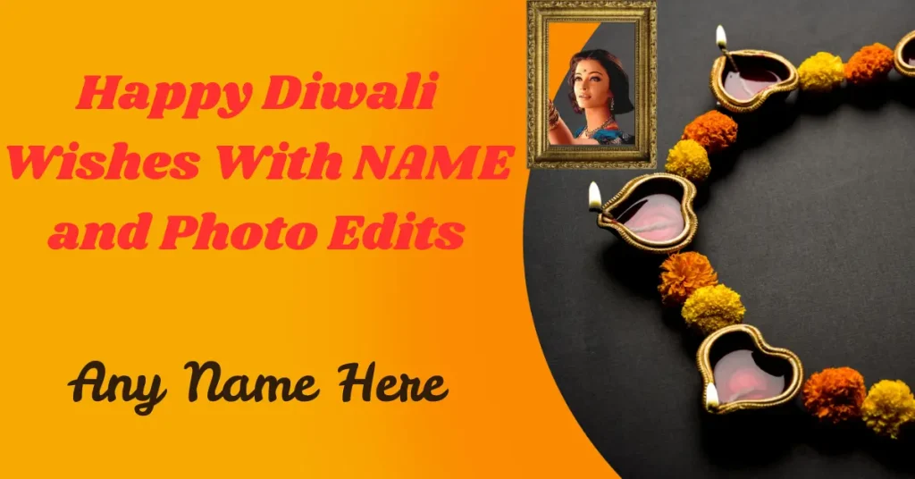 happy diwali wishes with name and photo edit