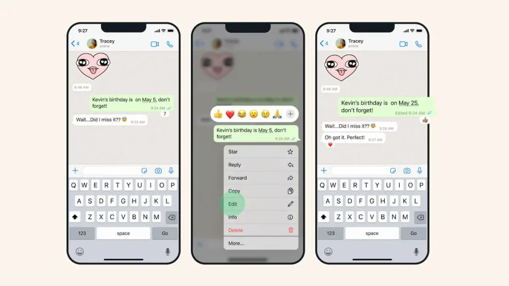 how to edit messages in whatsapp
