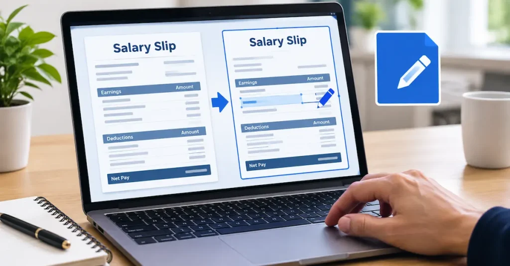 how to edit salary slip