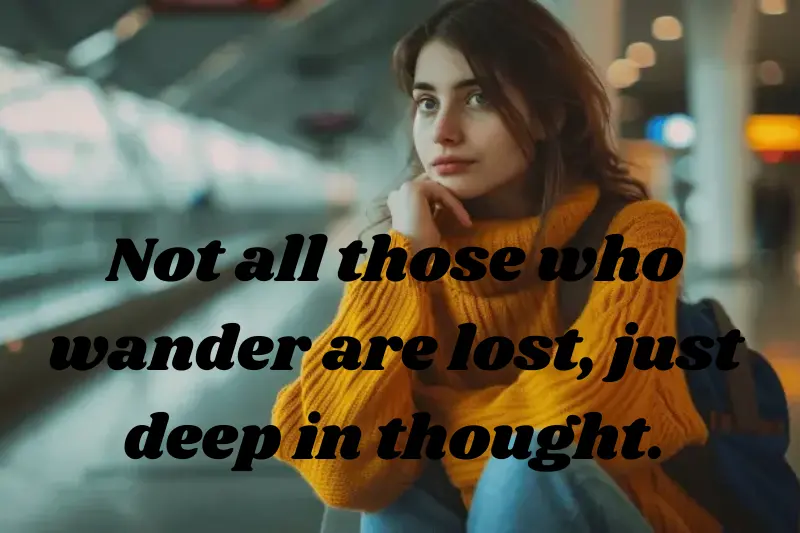 not all those who wander are lost, just deep in thought